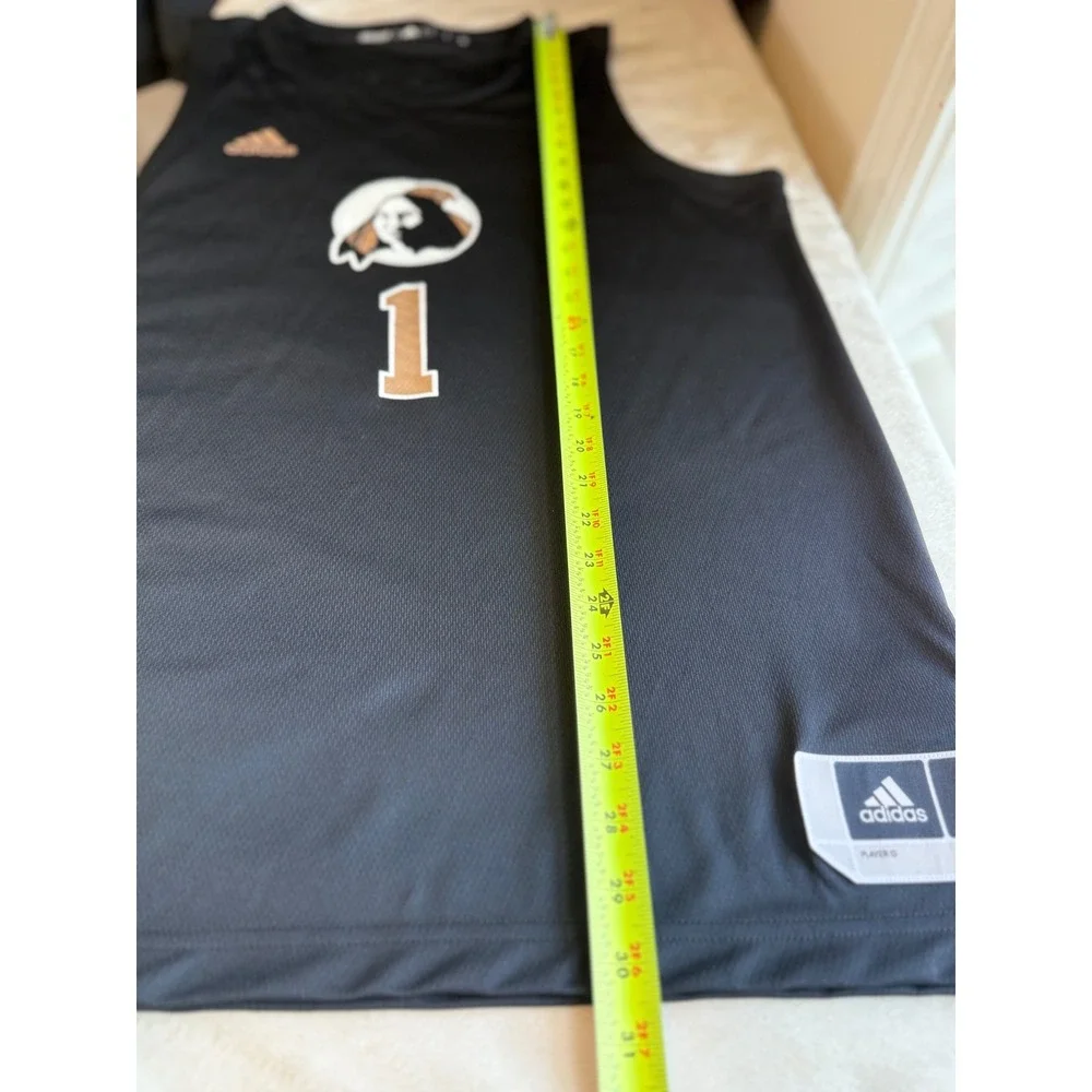 NWT Adidas UNCP Pembroke #1 Basketball Jersey Men's L Black Gold Athletic